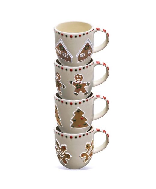 Taza de Cerámica "Cookies" de Navidad Ø10,2 X H9Cm. (4U.)