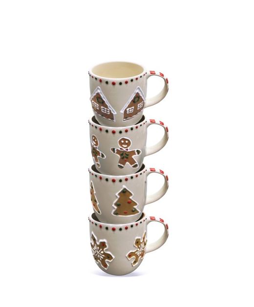 Taza de Cerámica "Cookies" de Navidad Ø8 X H7,5Cm. (4U.)