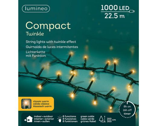 Tira Luces Compact Twinkle Classic Warm 22,50Mts. (1.000 Led)