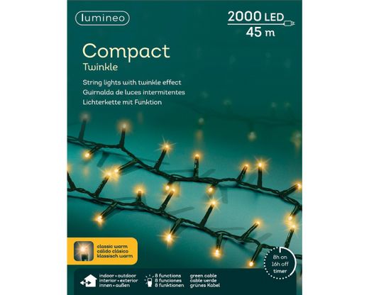 Tira Luces Compact Twinkle Classic Warm 45Mts. (2.000 Led)