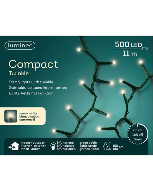 Tira Luces Compact Twinkle Warm White 11Mts. (500 Led)