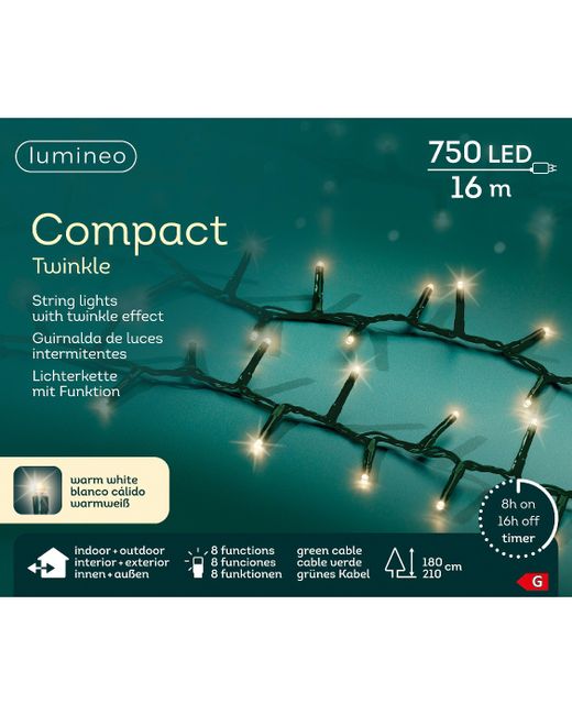 Tira Luces Compact Twinkle Warm White 16Mts. (750 Led)