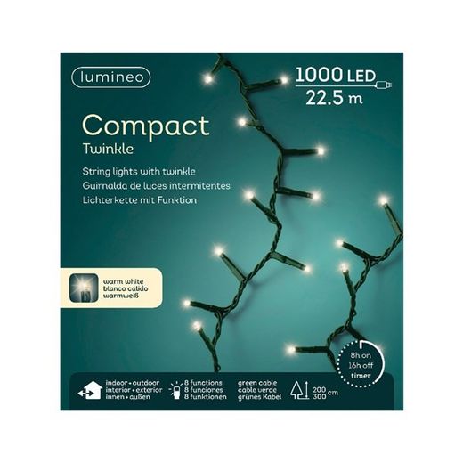 Tira Luces Compact Twinkle Warm White 22,5Mts. (1.000 Led)