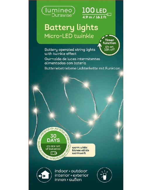 Tira Luces Durawise Warm White 4,9Mts. (100 Led)