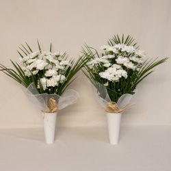 Vaso Funerario Crisantemos Naturales
