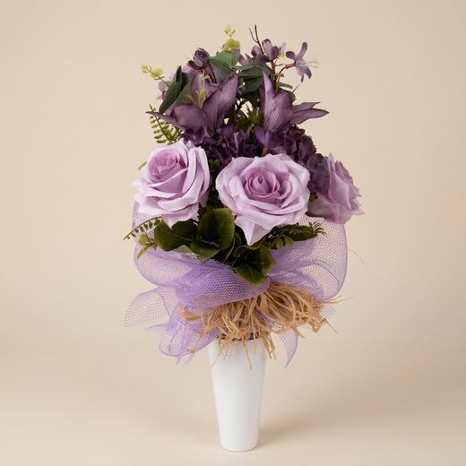 Vase funéraire Roses violettes