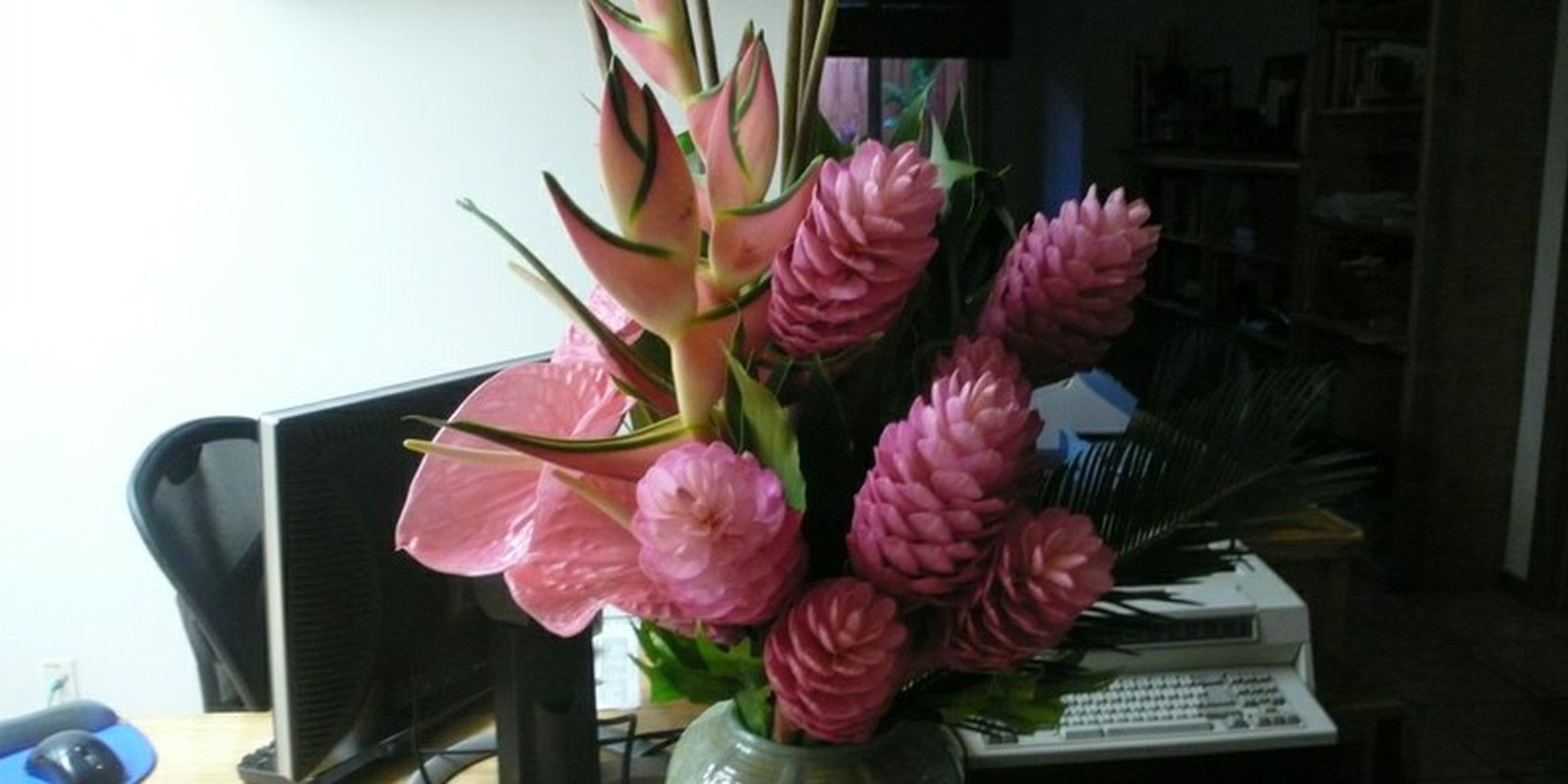 Flores en la oficina...